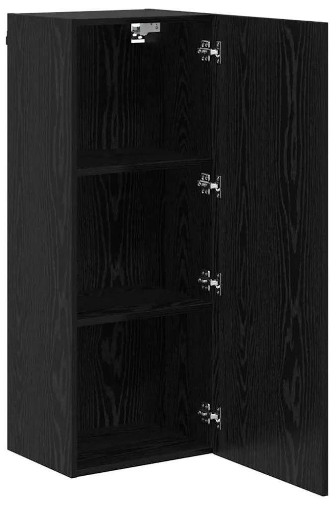 vidaXL Ντουλάπι Τηλεόρασης Τοίχου Μαύρη Οξυά 40,5 x 30 x 102 εκ.