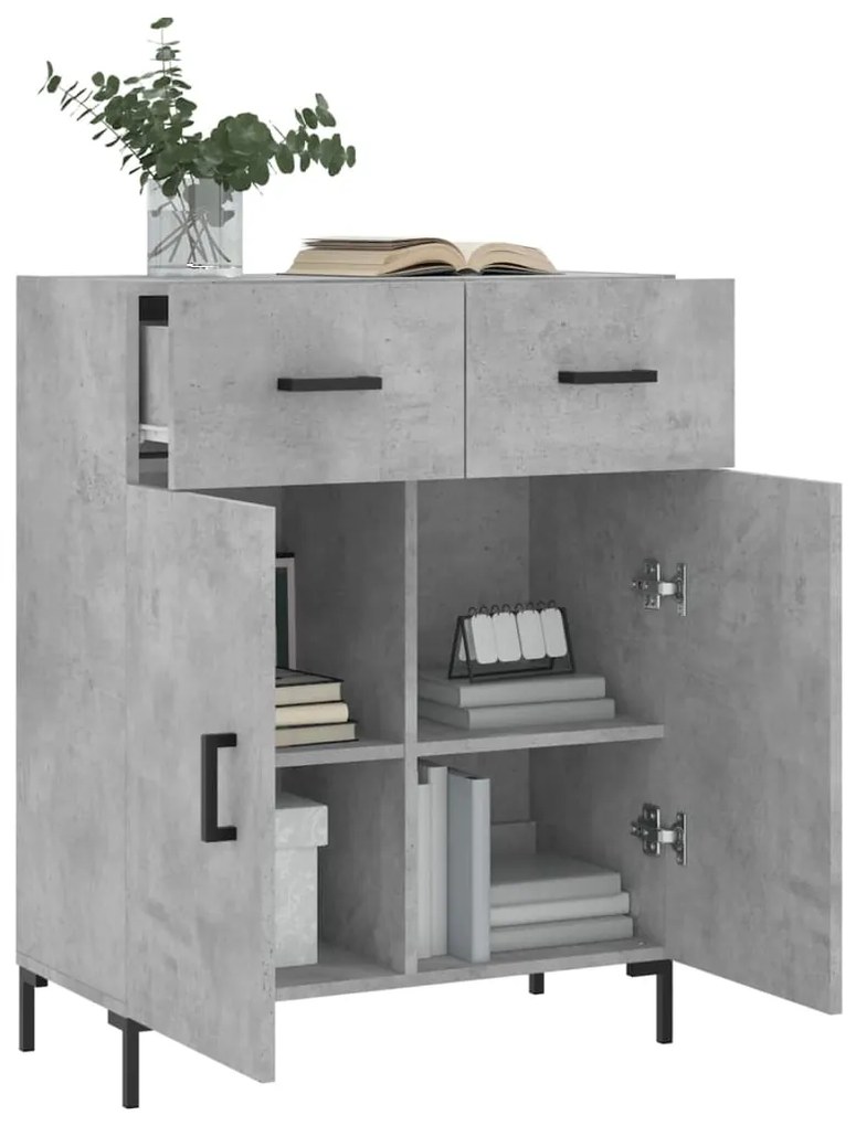 vidaXL Ντουλάπι Γκρι Σκυροδέματος 69,5x34x90 εκ. Επεξεργασμένο Ξύλο