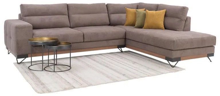 Γωνιακός Καναπές New Monaco Δεξιά Γωνία Καφέ 300x230x95 εκ. 300x230x95 εκ.