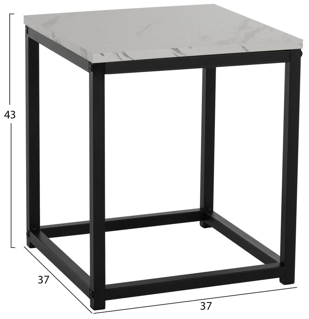 ΖΙΓΚΟΝ GRELAY 2 ΤΕΜ MDF ΟΨΗ ΜΑΡΜΑΡΟΥ &amp; ΜΕΤΑΛΛΟ  45Χ45Χ50εκ. &amp; 37Χ37Χ43 εκ.