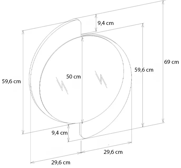 Καθρέπτης τοίχου Sevilla Μegapap χρώμα sandstone - travertine 59,2x2,2x69εκ.