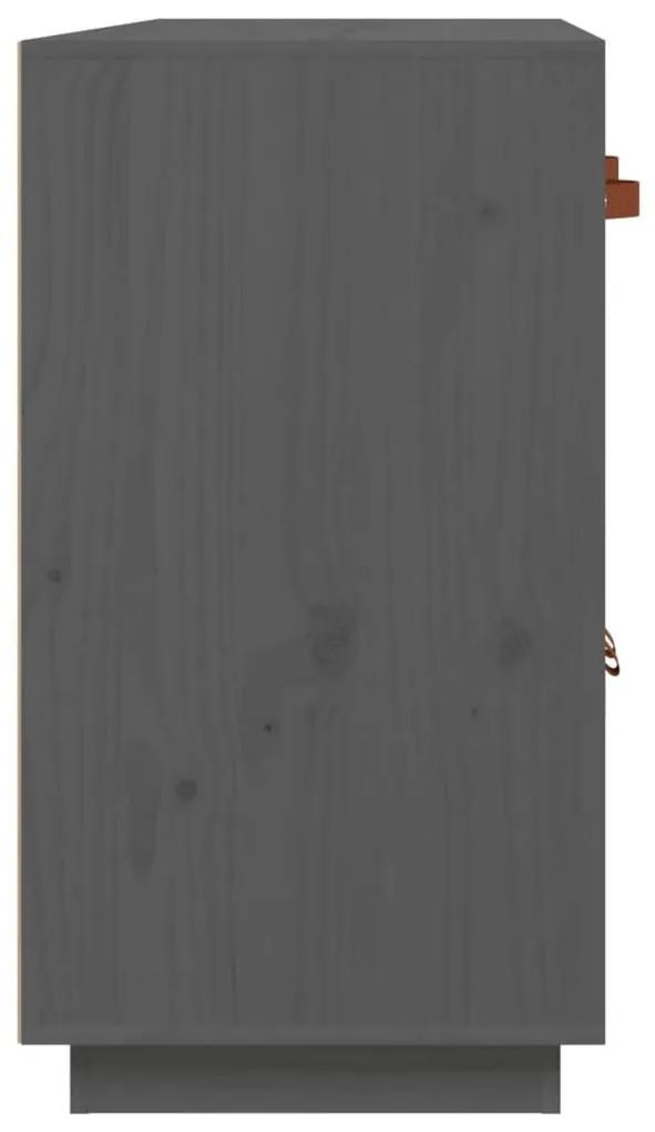 Συρταριέρα Γκρι 98,5 x 40 x 75 εκ. από Μασίφ Ξύλο Πεύκου - Γκρι