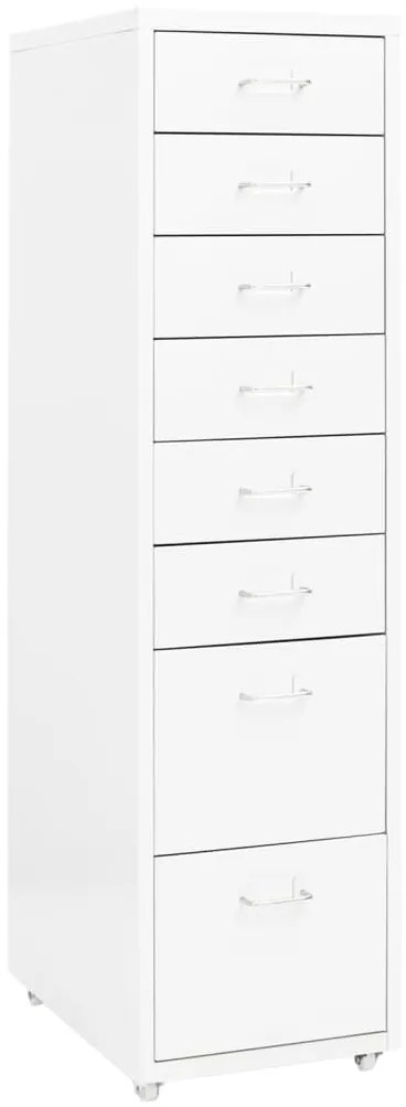 vidaXL Αρχειοθήκη Φορητή Λευκή 28 x 41 x 109 εκ. Μεταλλική