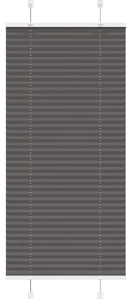vidaXL Πλισέ περσίδα Μαύρο 55x150 cm Πλάτος υφάσματος 54,4 cm