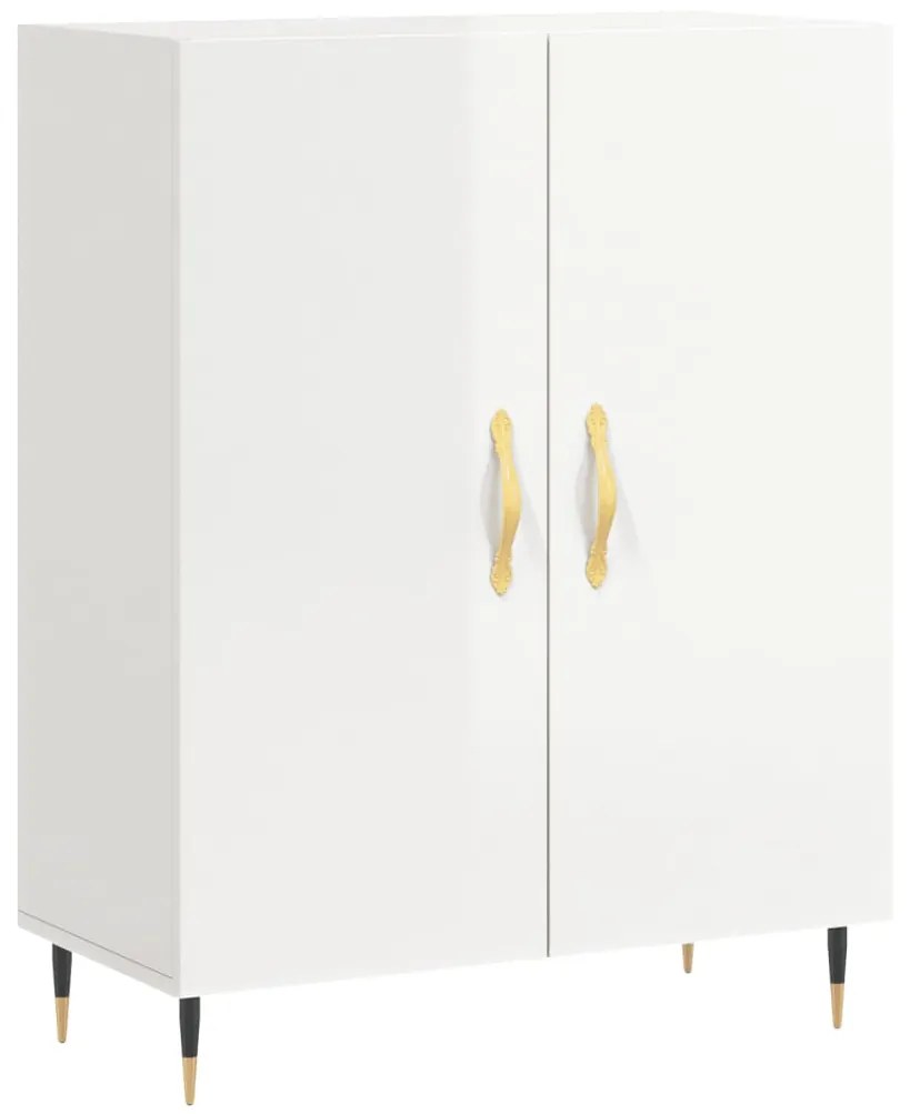 vidaXL Ντουλάπι Γυαλιστερό Λευκό 69,5x34x90 εκ. Επεξεργασμένο Ξύλο