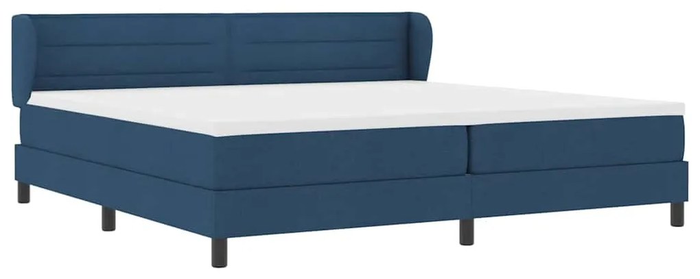 vidaXL Κρεβάτι box spring με στρώμα με στρώμα Μπλε 200 x 200 cm ύφασμα