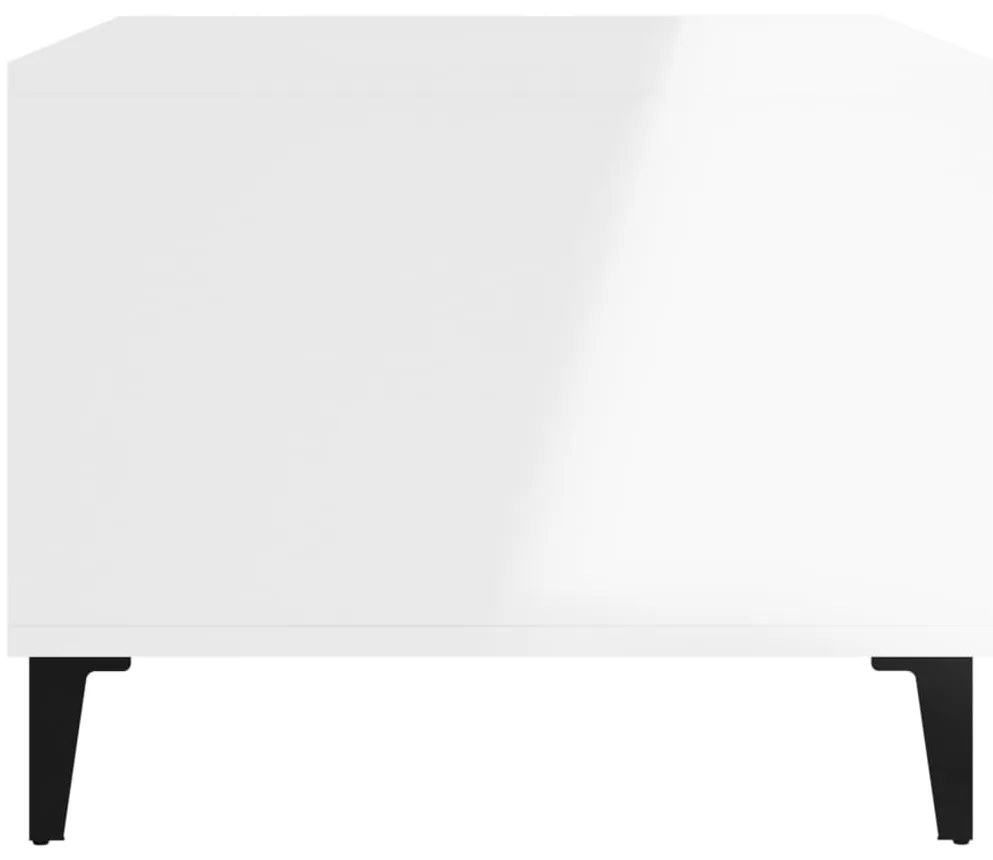 vidaXL Τραπεζάκι Σαλονιού Γυαλ. Λευκό 60x50x40 εκ. Επεξεργασμένο Ξύλο