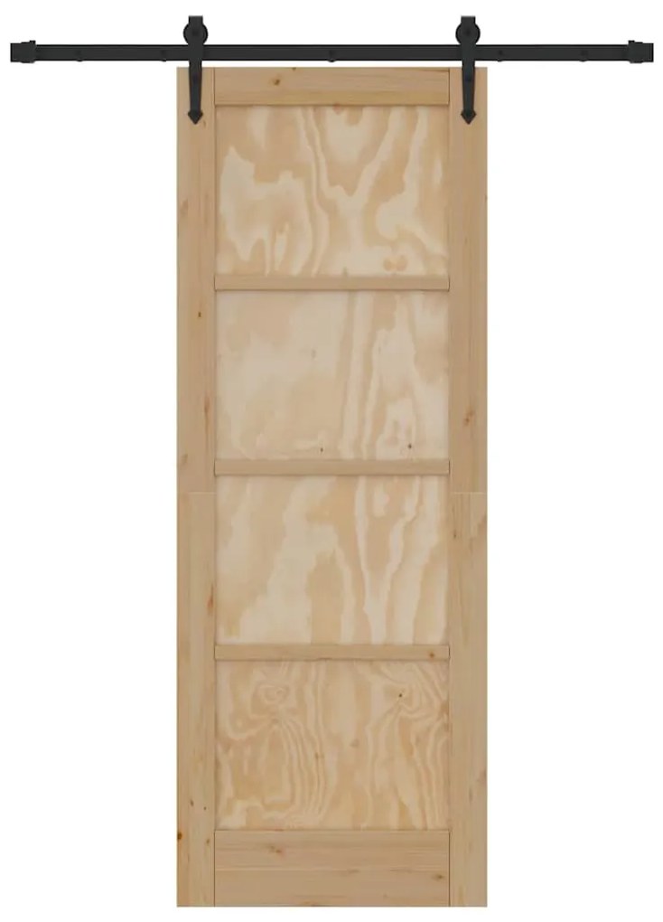 vidaXL Συρόμενη Πόρτα ORKDAL Καφέ 73.5 x 198.5 εκ. Μασίφ ξύλο πεύκου
