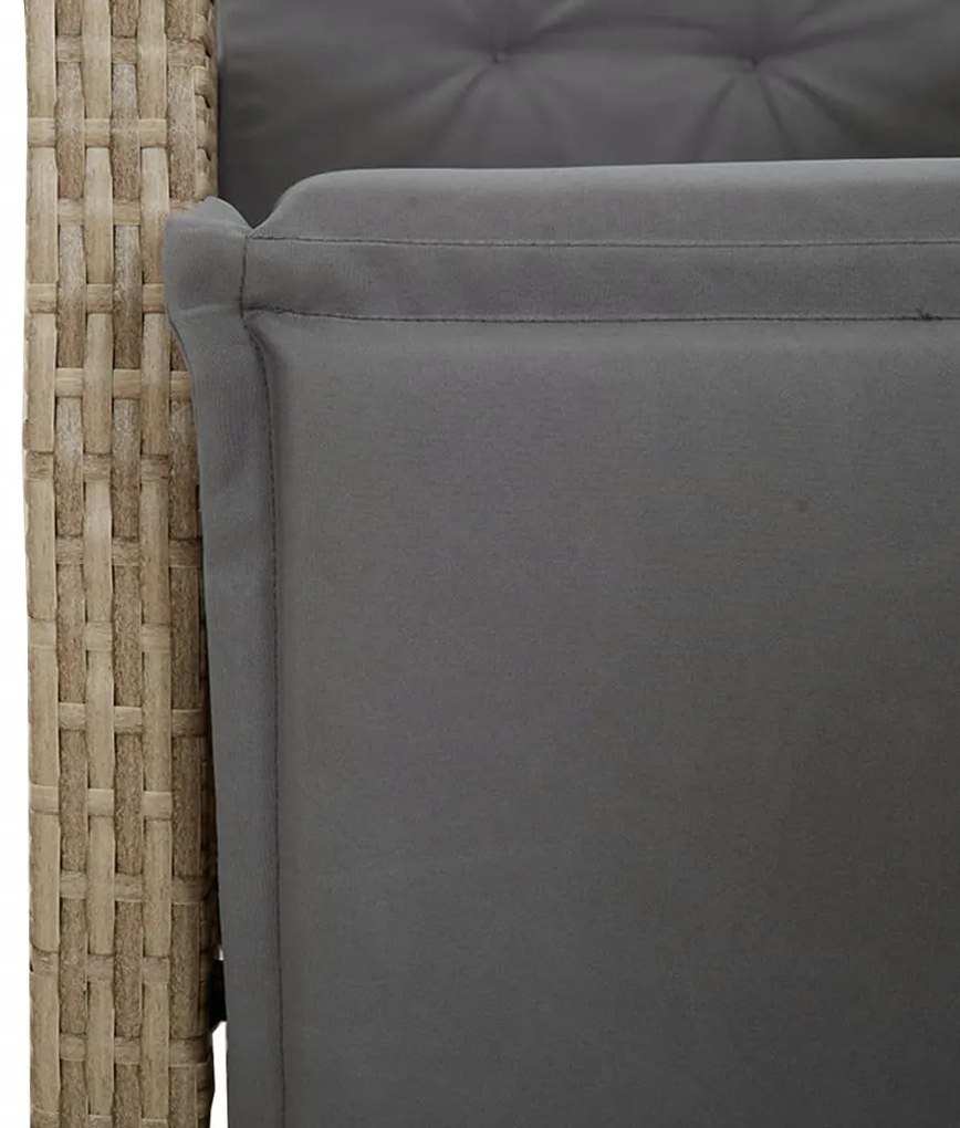 vidaXL Σετ Τραπεζαρίας Κήπου 7 τεμ. Μικτό Μπεζ Συνθ. Ρατάν &amp; Μαξιλάρια