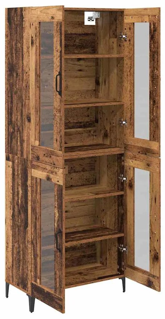 vidaXL Highboard Παλιό Ξύλο 69,5 x 34 x 180 εκ. Επεξεργασμένο ξύλο