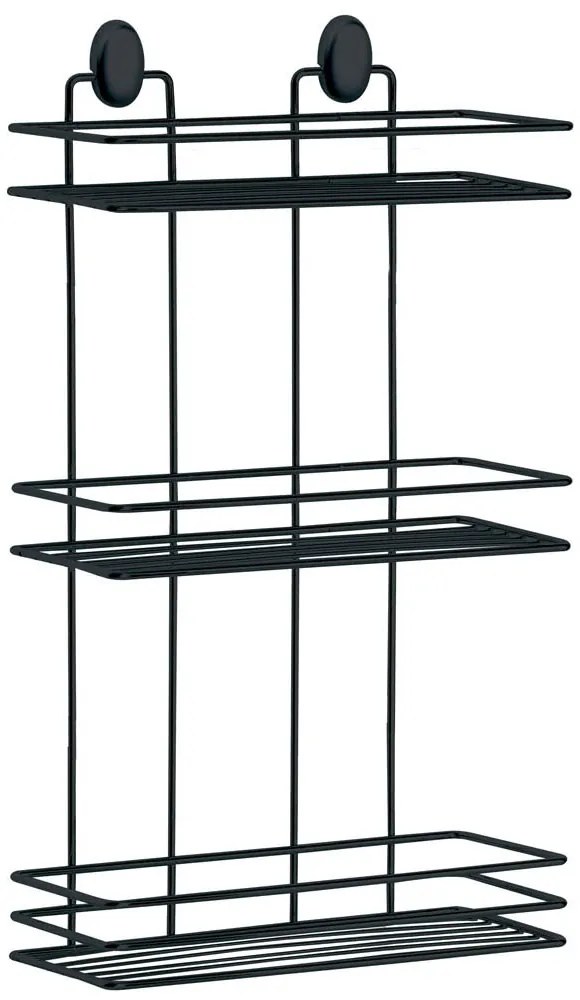 Ραφιέρα Μπάνιου Τριπλή Μαύρο Μέταλλο 30x13x50cm ANKOR