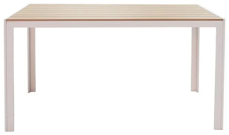 Τραπέζι Nares αλουμίνιο λευκό-plywood φυσικό 140x80x72.5εκ 140x80x72.5 εκ.