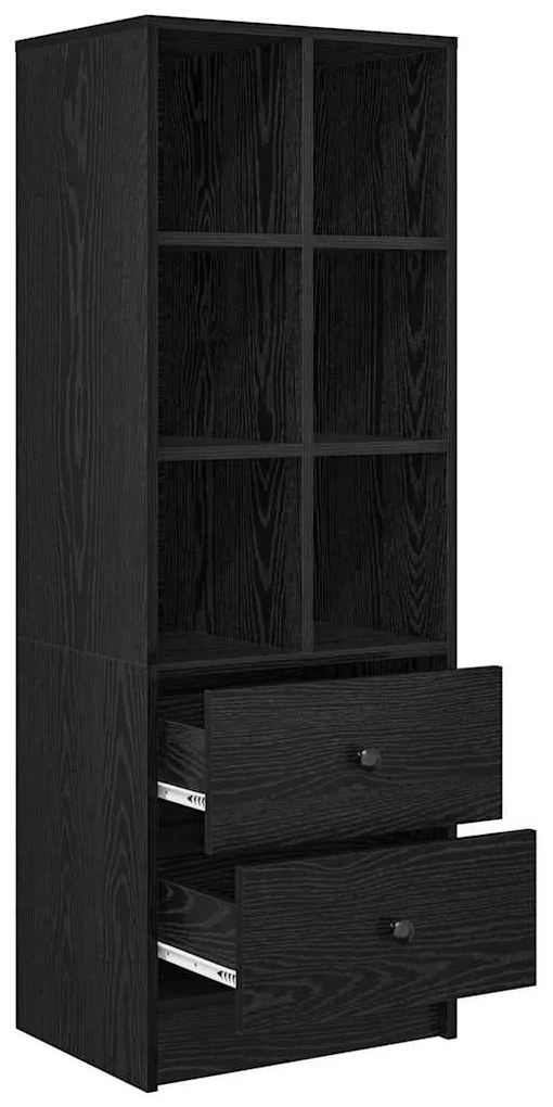 vidaXL Highboard Μαύρη δρυς 45.5 x 34 x 127 εκ Επεξεργασμένο ξύλο