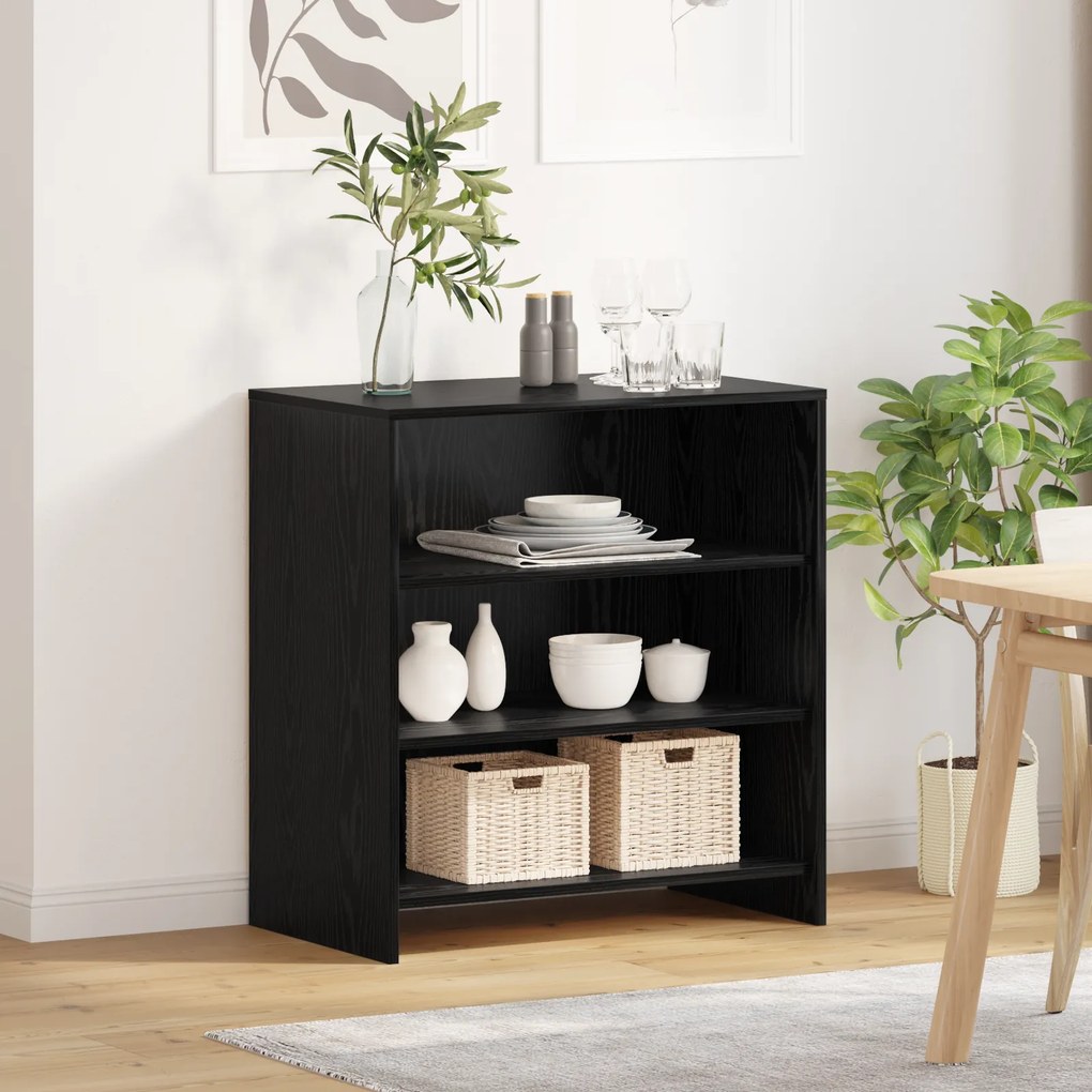 vidaXL Πλευρική Ντουλάπα Μαύρη Δρυς 70x41x75 εκ Επεξεργασμένο Ξύλο