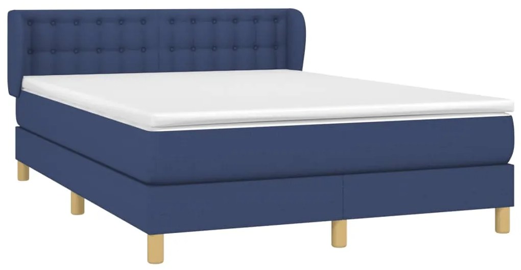 ΚΡΕΒΑΤΙ BOXSPRING ΜΕ ΣΤΡΩΜΑ ΜΠΛΕ 140X190 ΕΚ. ΥΦΑΣΜΑΤΙΝΟ 3127123