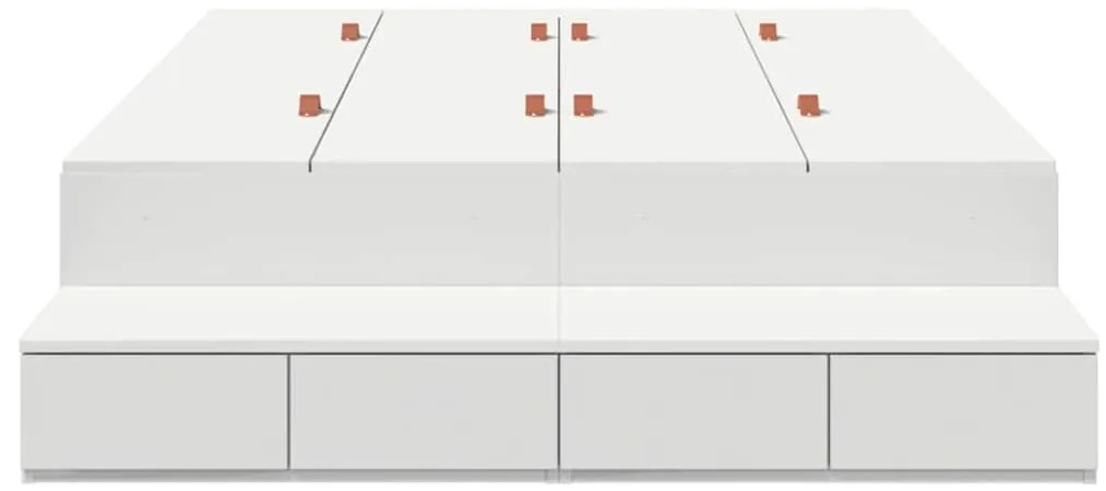 vidaXL Κρεβάτι με αποθηκευτικό χώρο Λευκό 236.5 x 120 x 31.5 εκατοστά