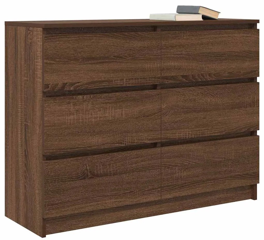 vidaXL Sideboard καφέ δρυς 100x35x76 cm Κατασκευασμένο ξύλο