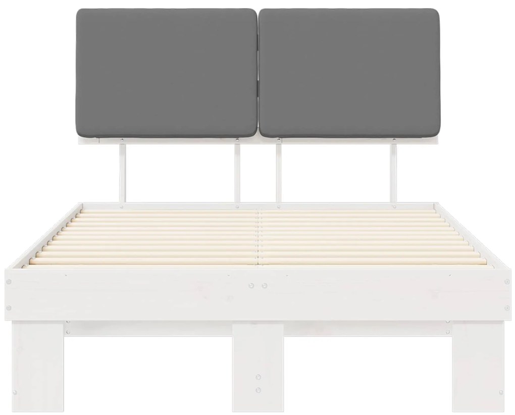 vidaXL Σκελετός Κρεβατιού με Επενδεδυμένο Κεφαλάρι Ανοιχτό γκρι