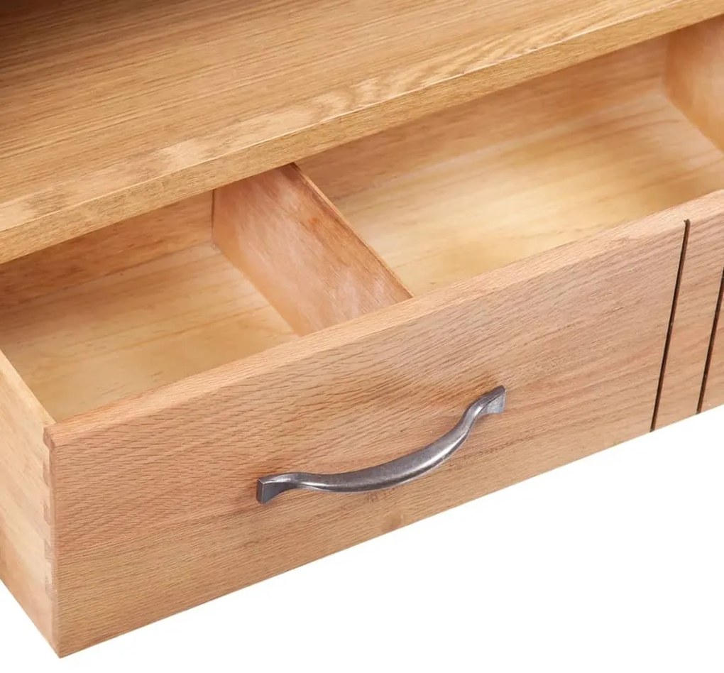 vidaXL Έπιπλο Τηλεόρασης με Συρτάρι 88 x 42 x 46 εκ. Μασίφ Ξύλο Δρυός