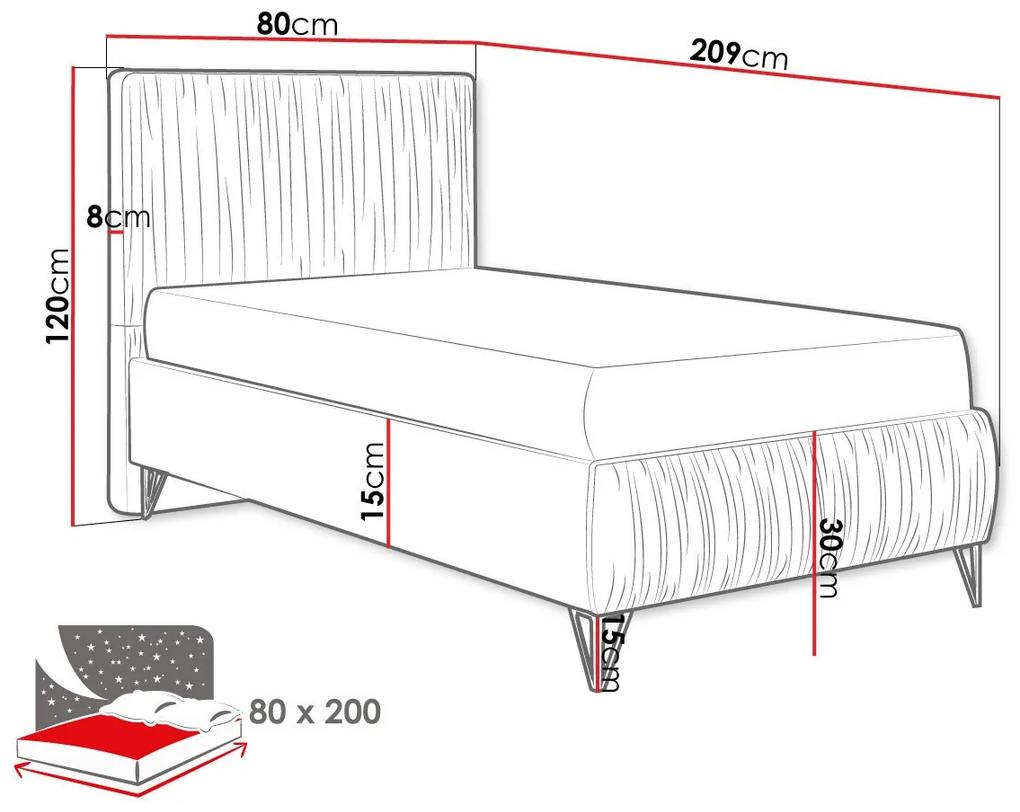 Κρεβάτι Logan 112, Μονόκλινο, Πράσινο, 80x200, Ταπισερί, Τάβλες για Κρεβάτι, 80x209x120cm, 47 kg, Στρώμα: Ναι | Epipla1.gr