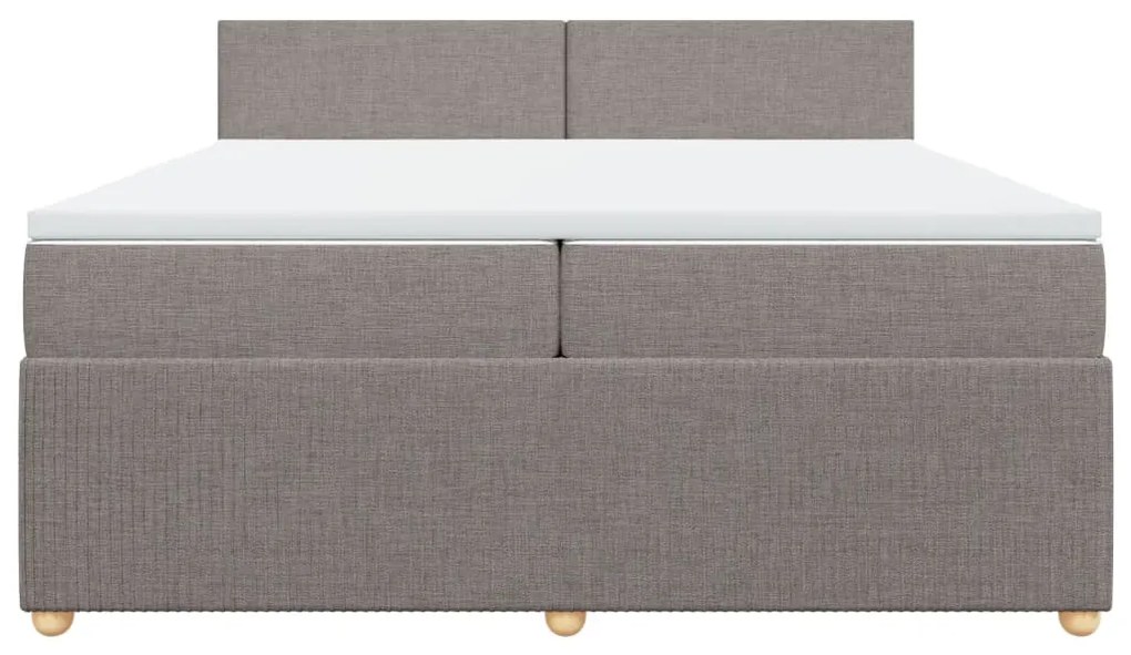 vidaXL Κρεβάτι Boxspring με Στρώμα Taupe 200x200 εκ. Υφασμάτινο