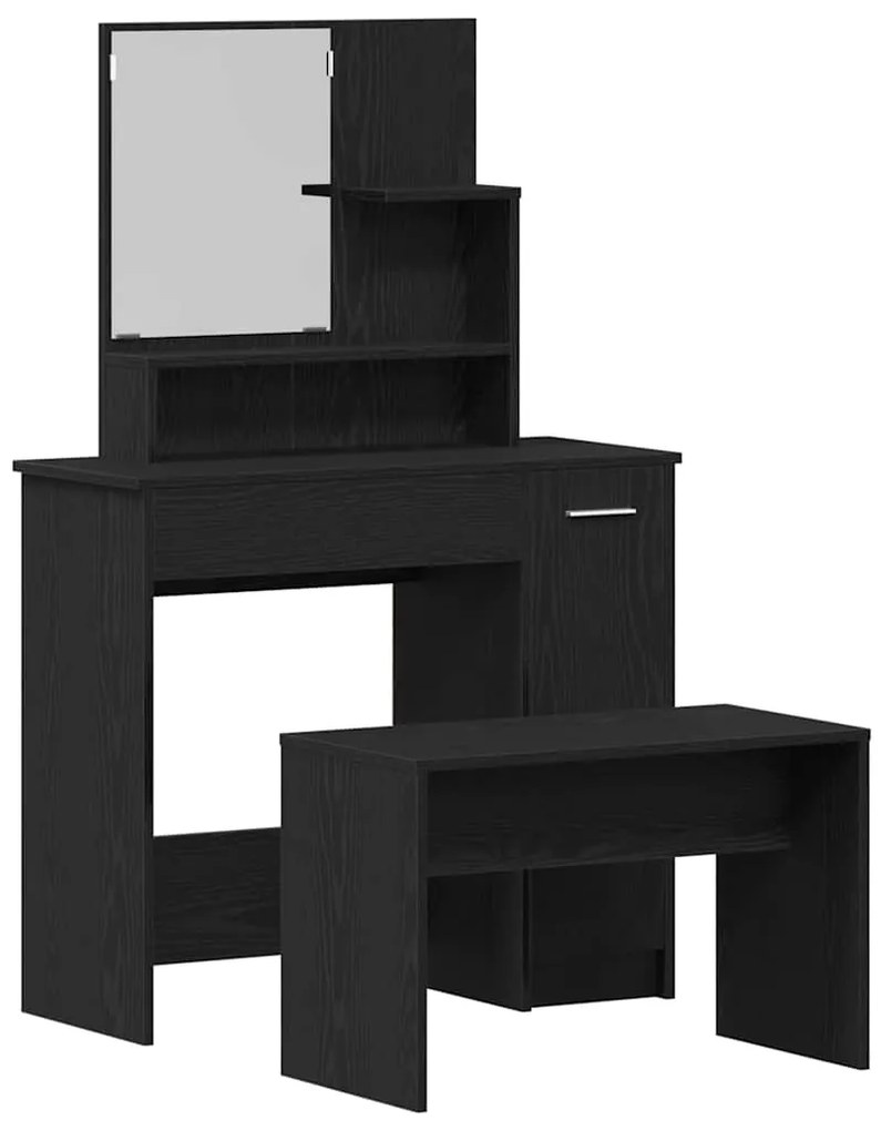 vidaXL Σετ Τραπεζιού Μακιγιάζ 2 pcs Μαύρη δρυς 86.5 x 35 x 136 cm