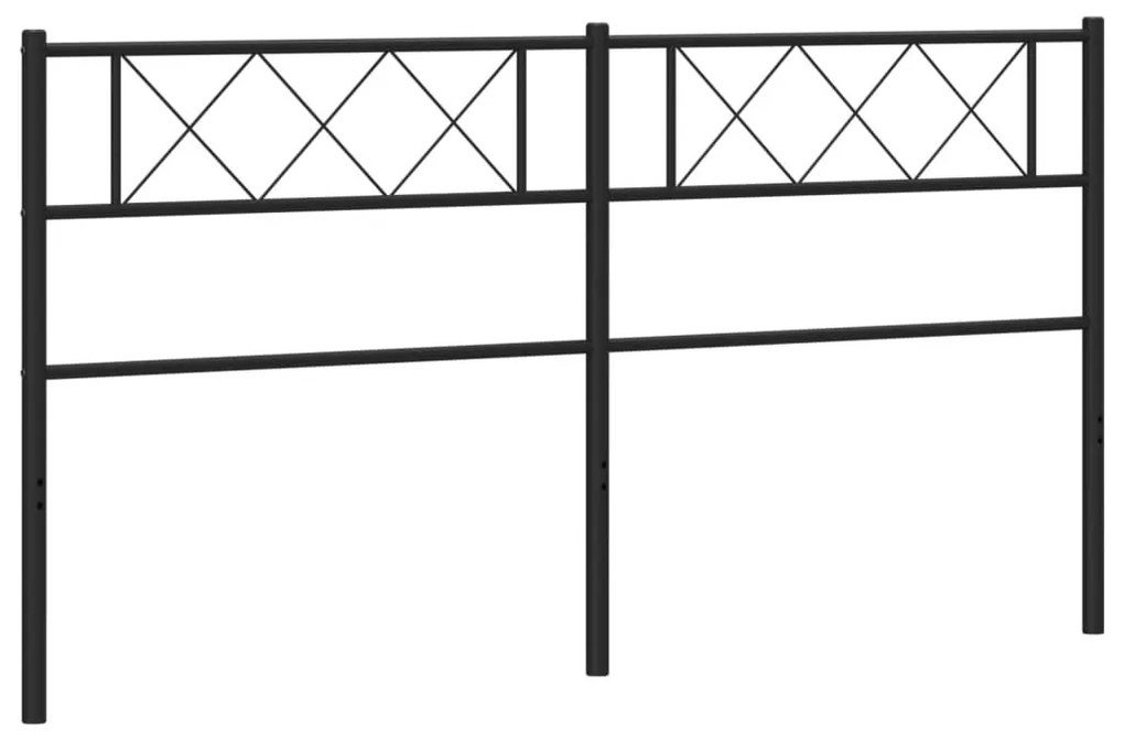 Κεφαλάρι Μαύρο 160 εκ. Μεταλλικό - Μαύρο