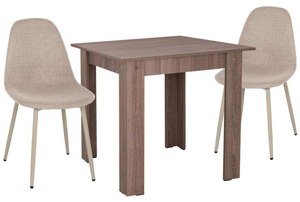 Σετ τραπεζαρίας C11619.07 3 τμχ σε Sonama oak και Μπέζ ύφασμα