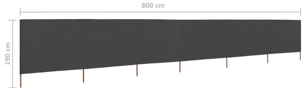 vidaXL Προστατευτικό Αέρα με 6 Πάνελ Ανθρακί 800 x 160 εκ. Υφασμάτινο