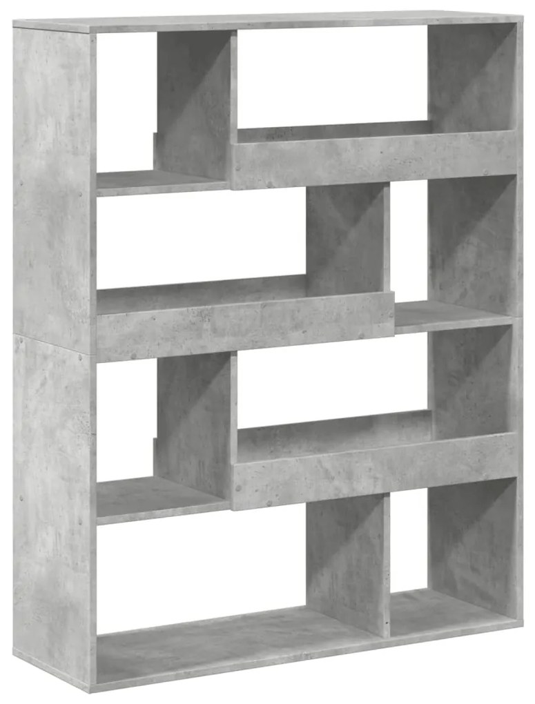 vidaXL Βιβλιοθήκη Γκρι Σκυροδέματος 100x33x125,5 εκ. Επεξεργ. Ξύλο