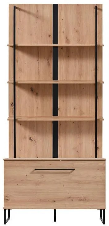 Ραφιέρα Sardinia POP Artisan Oak - Μαύρο 85x42x191.5 εκ. 85x42x191.5 εκ.