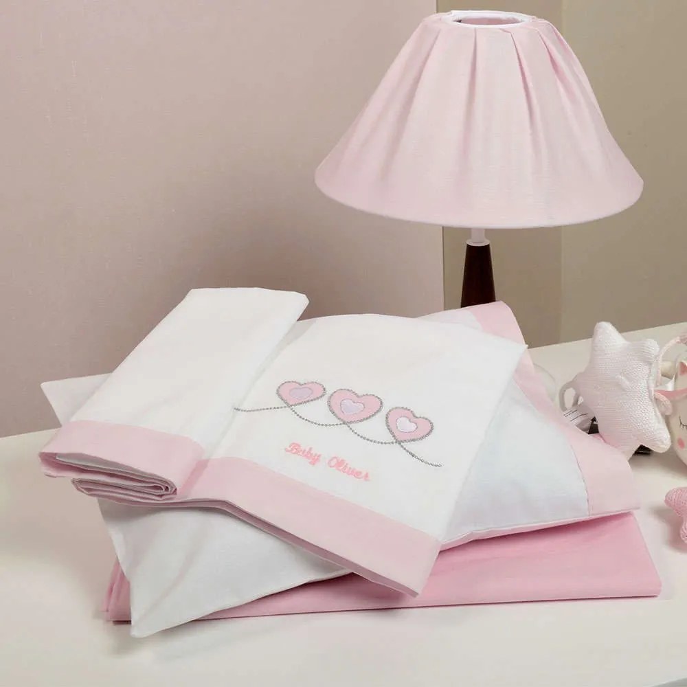 Σεντόνια Βρεφικά Σετ 3τμχ Des. 332 Sweet Hearts Baby Oliver Κούνιας 110x165cm 100% Cotton