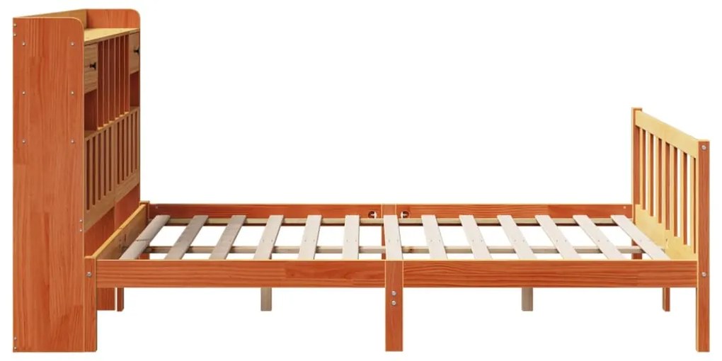 vidaXL Κρεβάτι Βιβλιοθήκη Χωρίς Στρώμα 150x200 εκ Μασίφ Ξύλο Πεύκου