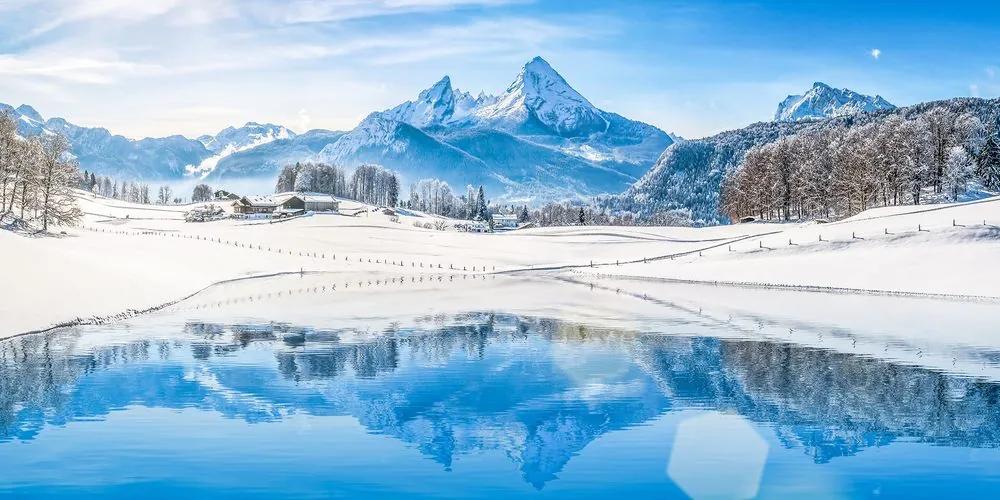 Εικόνα χιονισμένο τοπίο στις Άλπεις - 120x60