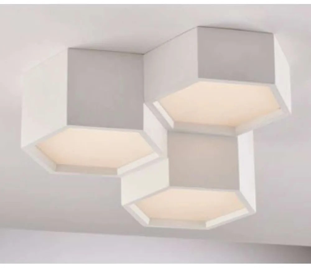 Φωτιστικό Οροφής - Πλαφονιέρα Vortex LED-VORTEX-PL3 36W Led 35x34,6x15cm White Intec Γύψος