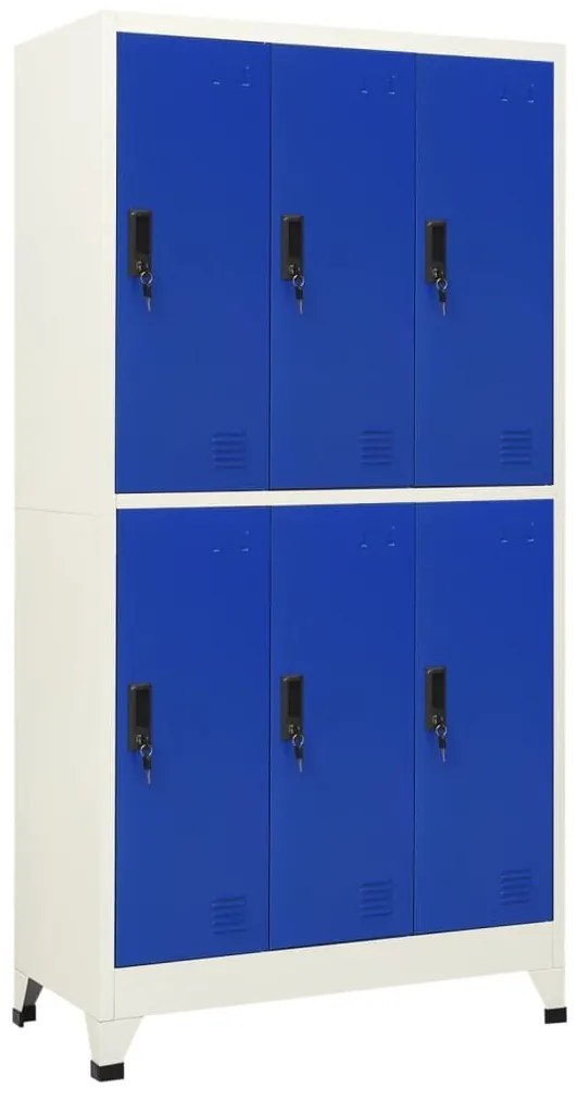 Φοριαμός Γκρι και Μπλε 90 x 45 x 180 εκ. Ατσάλινος - Γκρι