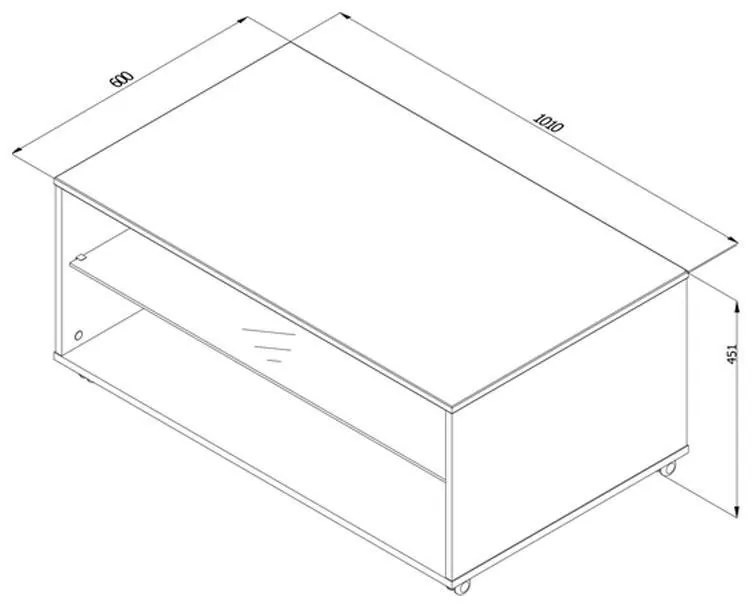 Τραπεζάκι Σαλονιού Norte Artisan Oak - Carbon 101*60*45 εκ. 101x60x45 εκ.