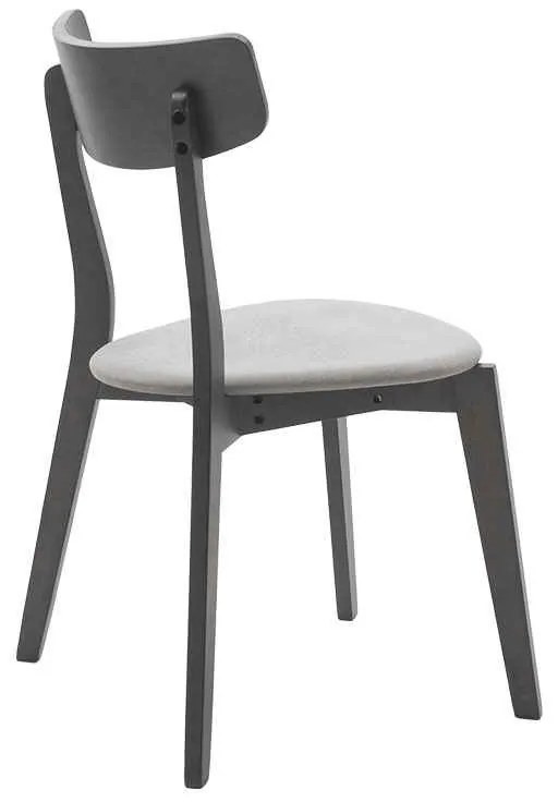 Καρέκλα Toto pakoworld ξύλο rubber wood rustic grey-ύφασμα γκρι