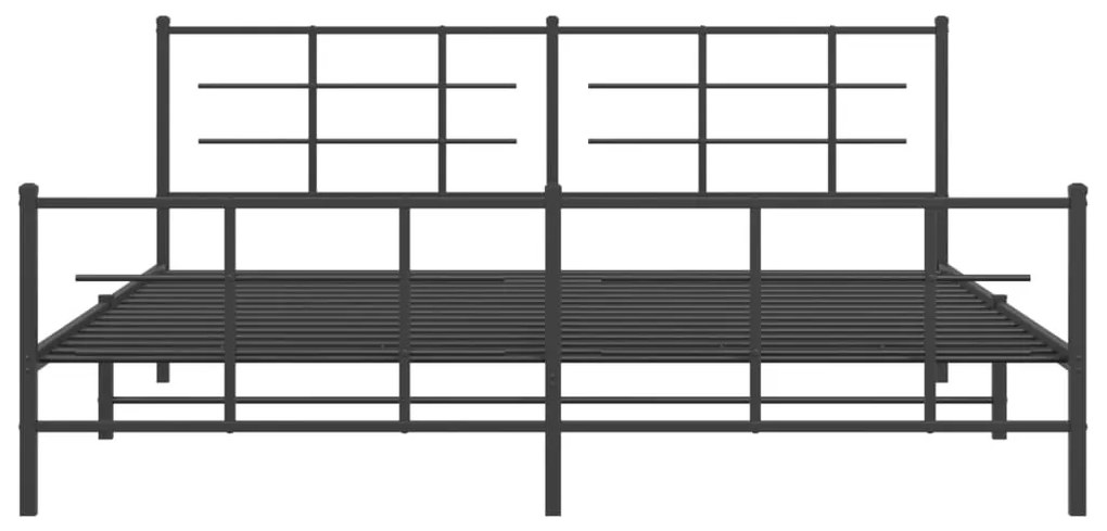 Πλαίσιο Κρεβατιού με Κεφαλάρι&amp;Ποδαρικό Μαύρο 193x20 εκ. Μέταλλο - Μαύρο