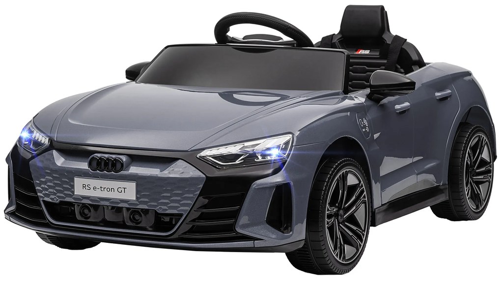 HOMCOM Ηλεκτρικό αυτοκίνητο για παιδιά με τηλεχειριστήριο, ζώνη ασφαλείας, κόρνα, μουσική, προβολείς, έως 5 km/h, 3-5 ετών, Γκρι