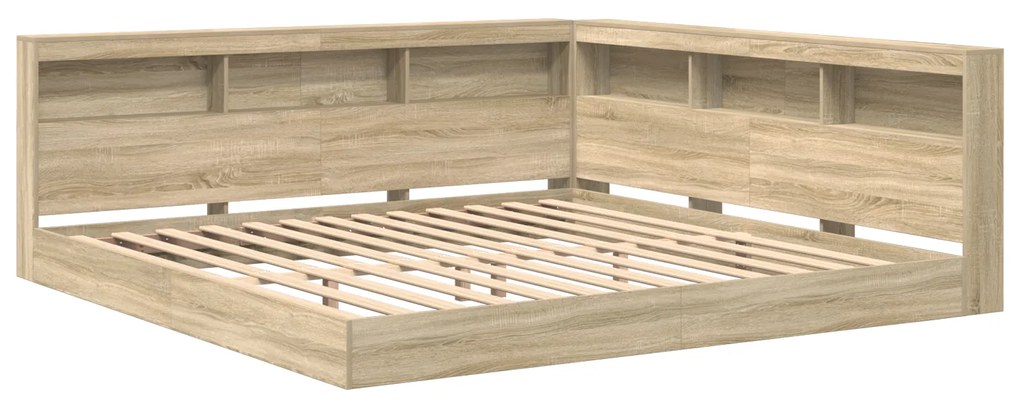 vidaXL Κρεβάτι Βιβλιοθήκης Sonoma Oak 180x200 εκ. Από Κατασκευασμένο Ξύλο