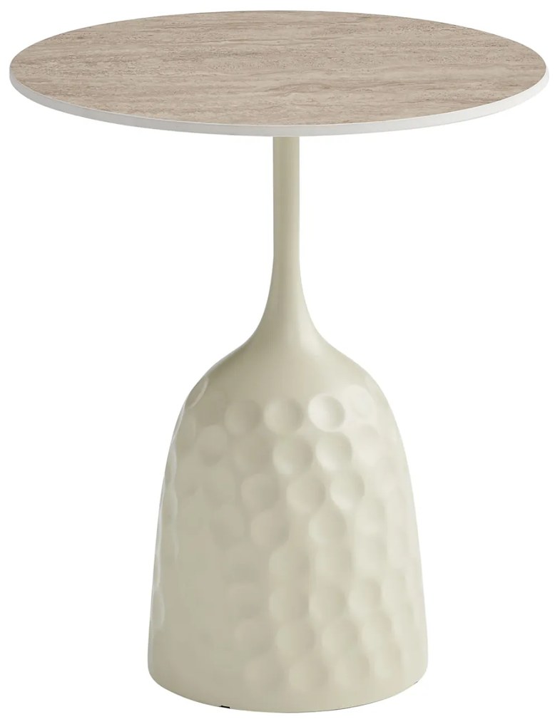 ΤΡΑΠΕΖΙ ΣΑΛΟΝΙΟΥ LONGSTEM HM18317.04 ΒΑΣΗ ΣΑΜΠΑΝΙ--ΚΕΡΑΜΙΚΟ TOP TRAVERTINE STONE Φ50