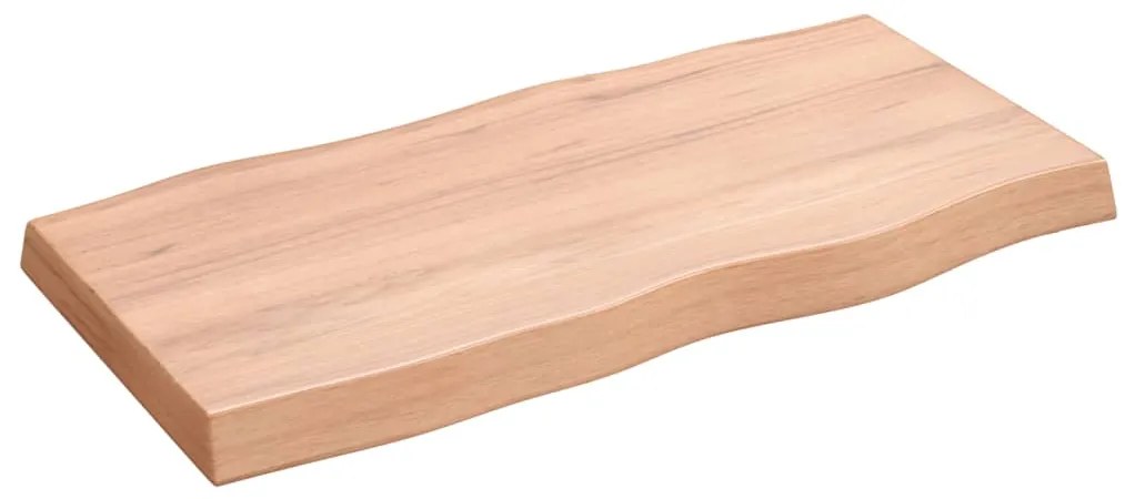 vidaXL Επιφ Τραπεζιού Αν Καφέ 80x40x(2-6)εκ. Ακατέργ. Μασίφ Ξύλο Δρυός