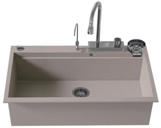 Sanitec Ultra Granite 850 Quartz Multi Ένθετος Γρανιτένιος Νεροχύτης 79Χ50cm Sienna (Inox accessories)