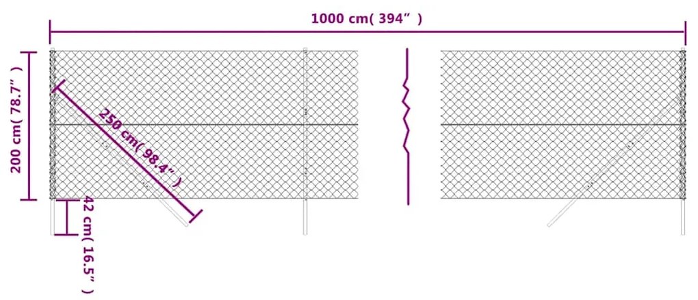 vidaXL Συρματόπλεγμα Περίφραξης Πράσινο 2 x 10 μ.