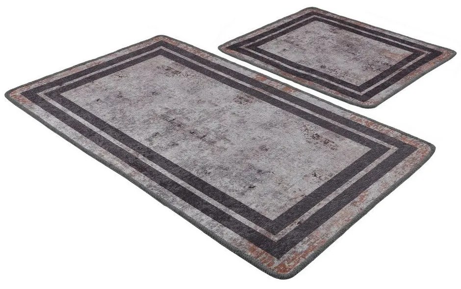 Πατάκια Μπάνιου Sione 359CHL5282 (Σετ 2τμχ) Grey L'essentiel Maison 60x100cm Πολυέστερ