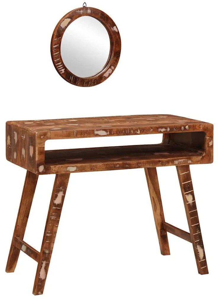 vidaXL Τραπέζι περιποίησης Καφέ 90 x 76 x 45 εκ. Στερεό Ανακτηθέν Ξύλο