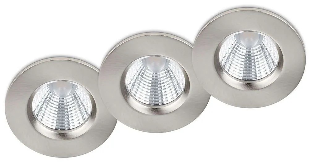 Σποτ Χωνευτό Zagros (Σετ 3Τμχ) 650710307 Φ8x5cm Dim 3xLed 345Lm 5,5W 3000K Nickel Trio Lighting Round