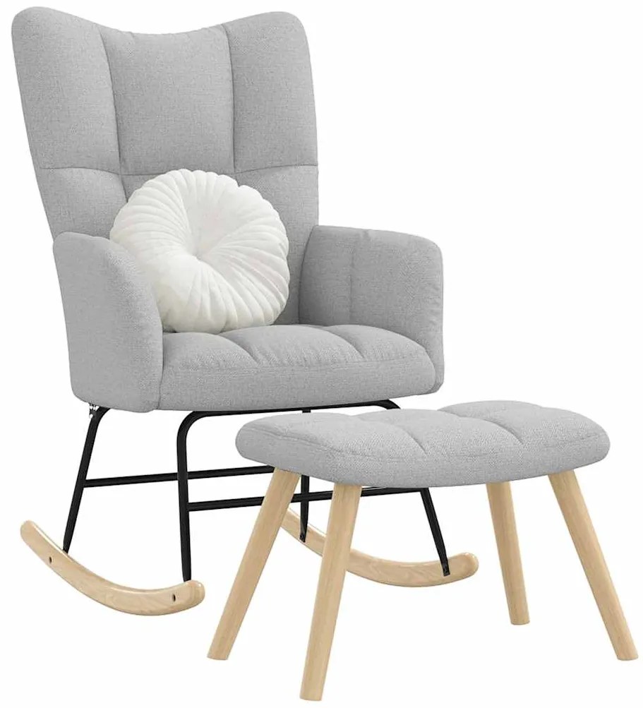 vidaXL Κουνιστή καρέκλα με υποπόδιο Cloud Grey Fabric