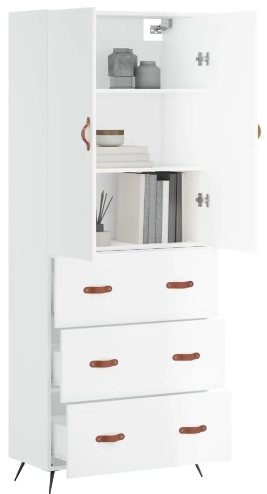 vidaXL Ντουλάπι Λευκό 69,5x34x180 εκ. από Επεξεργασμένο Ξύλο